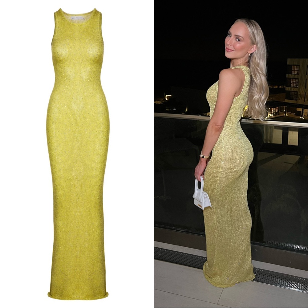 Asta Resort Natalia Dress | Chartreuse / Yellow Sequin | XS | Extra Small